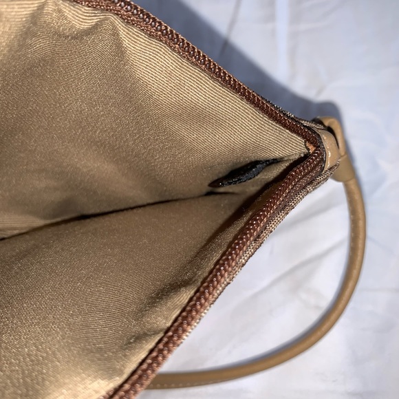 Coach Tan Canvas Monogram Wristlet W/ Suede Trim - Picture 15 of 16